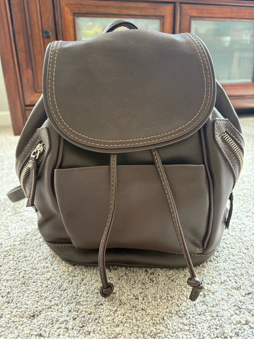 Vintage Nine West Classic Women's Brown Leather Backpack